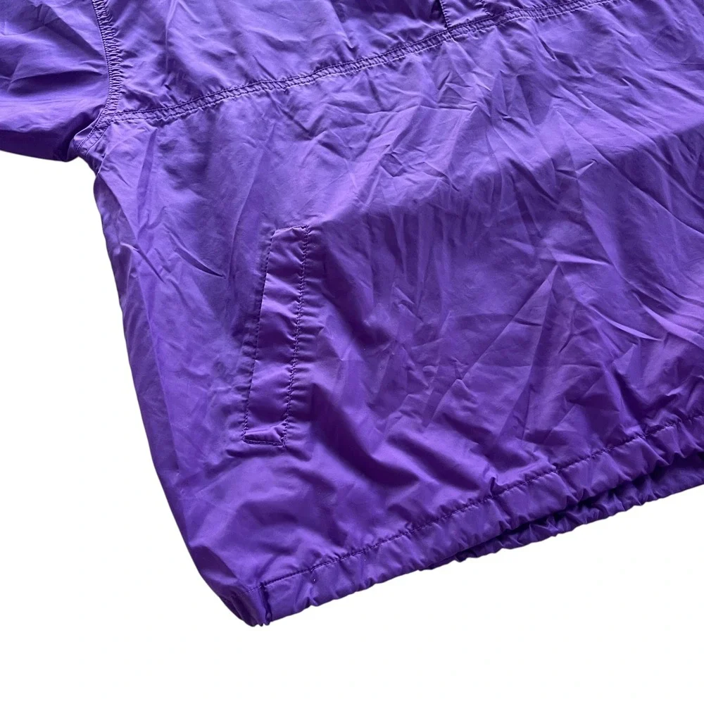 Augusta Sportswear Women XL Purple Hood Vented Pullover Windbreaker Jacket Retro